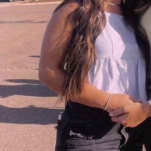 Pacsun Blue Babydoll Tank Top Tie Back